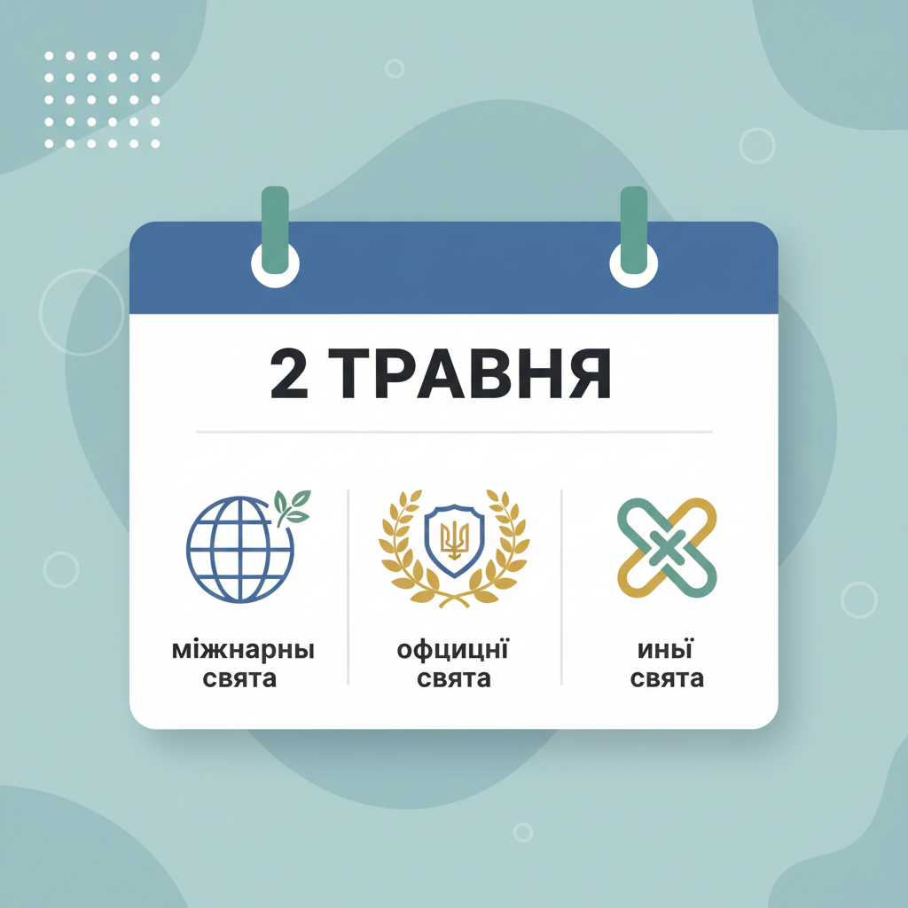 Офіційні та міжнародні свята 2 травня — иллюстрация к статье «2 травня свято»