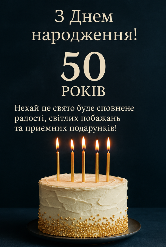 Привітання з 50-річчям чоловіку своїми словами
