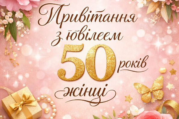 Привітання з 50-річчям жінці своїми словами